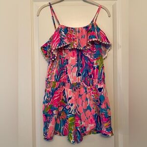 Lilly Pulitzer, girls, romper, size XL (12-14), elastic waste.   Like new